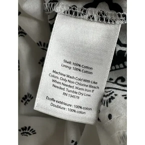 VINEYARD VINES White Black Fan Border Print Beach Maxi Dress Women Size XS - Picture 15 of 15